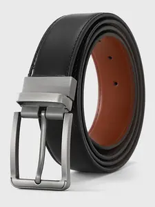 Men's Pin Buckle Secure Metal Buckle Business Belt, Dual-Sided Use, Suitable for Various Occasions, Perfect Gift Choice, Stylish and Versatile Waistband, Modern Buckle Belts