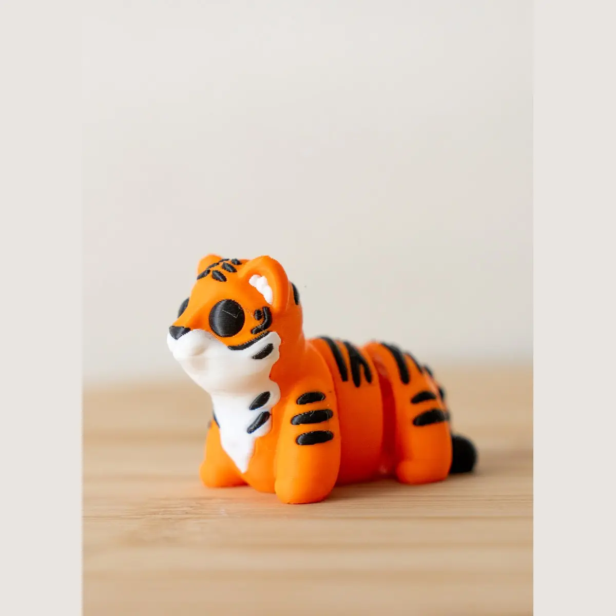 Tiger Poseable Figure - 3D Printed Baby Tiger - Cute Desk Decor Collectible for Kids & Adults - Animal Lover Gift - Multiple Colors, No Assembly