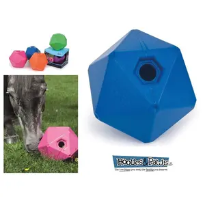 Shires Ball Feeder Horse Equine Stable Toy Treat Ball - 9 Inch Blue Boredom Breaker