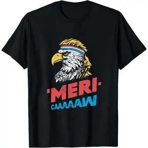Meri-caaaaaw - Unisex T-Shirt - Funny 4th of July Merica Eagle