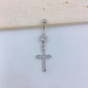 Single Cross Belly Ring