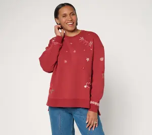 Driftwood Jeans Tabitha French Terry Long Sleeve Top -Love Letters