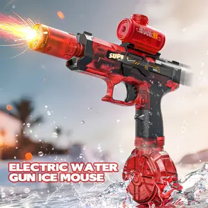 Electric Water Gun with LED Light, Strong Outdoor Toy for Kids, Summer Fun, Perfect Father's Day Gift,Lithium Battery