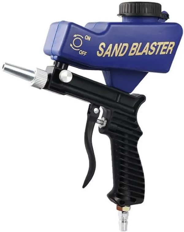 Portable Pneumatic Sandblaster Gun, Compact Handheld Home DIY Tool for Metal Rust Removal, Small Metal Details Refinishing, Dirt Removal