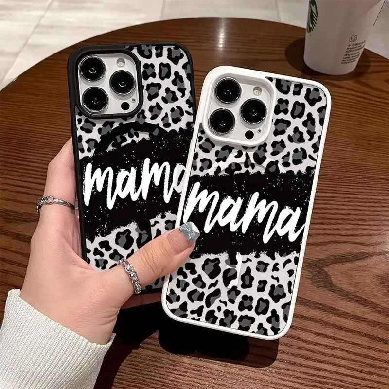 Premium Animal Print MAMA Letter TPU Smartphone Case - Protective Accessory with Screen Protector, Compatible with iPhone 17,16,15,14,13,12,11 & X Series, Ideal for Everyday Use