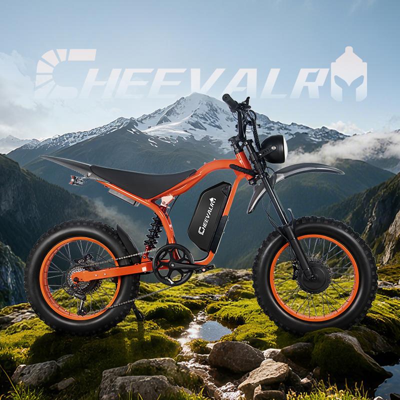 E-Bike Electric Dirt Bike for Adults 2000*2W Peak Power Brushless Motor 52V 32Ah 90KM Range Ebike 7-Speed 80*2Nm Torque Electric Dirtbike 180mm Disc Brake Electric Bike for Adults