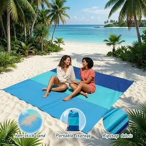 Extra Large Sandproof Beach Blanket - Oversized Picnic Mat for 4-7 People, Lightweight Portable Outdoor Blanket for Camping, Travel, and Hiking