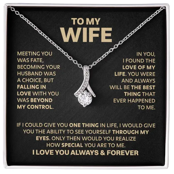 Mother's Day Gift for Wife  Everlasting Love Alluring Necklace With Message Card and Elegant Gift Box