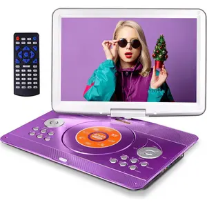 16.9'' Portable DVD Player with 14.1'' Large Swivel  Screen,  DVD Players Portable with 6 Hrs 5000mAH Rechargeable ?Upgraded?, Sync TV, Support USB/SD Card, with  Charge,