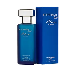 Eternal Love Blue Eau de Parfum Spray for Men 1.7 oz (50 ml) | Long Lasting Fresh Marine Fragrance with Musk & Woods