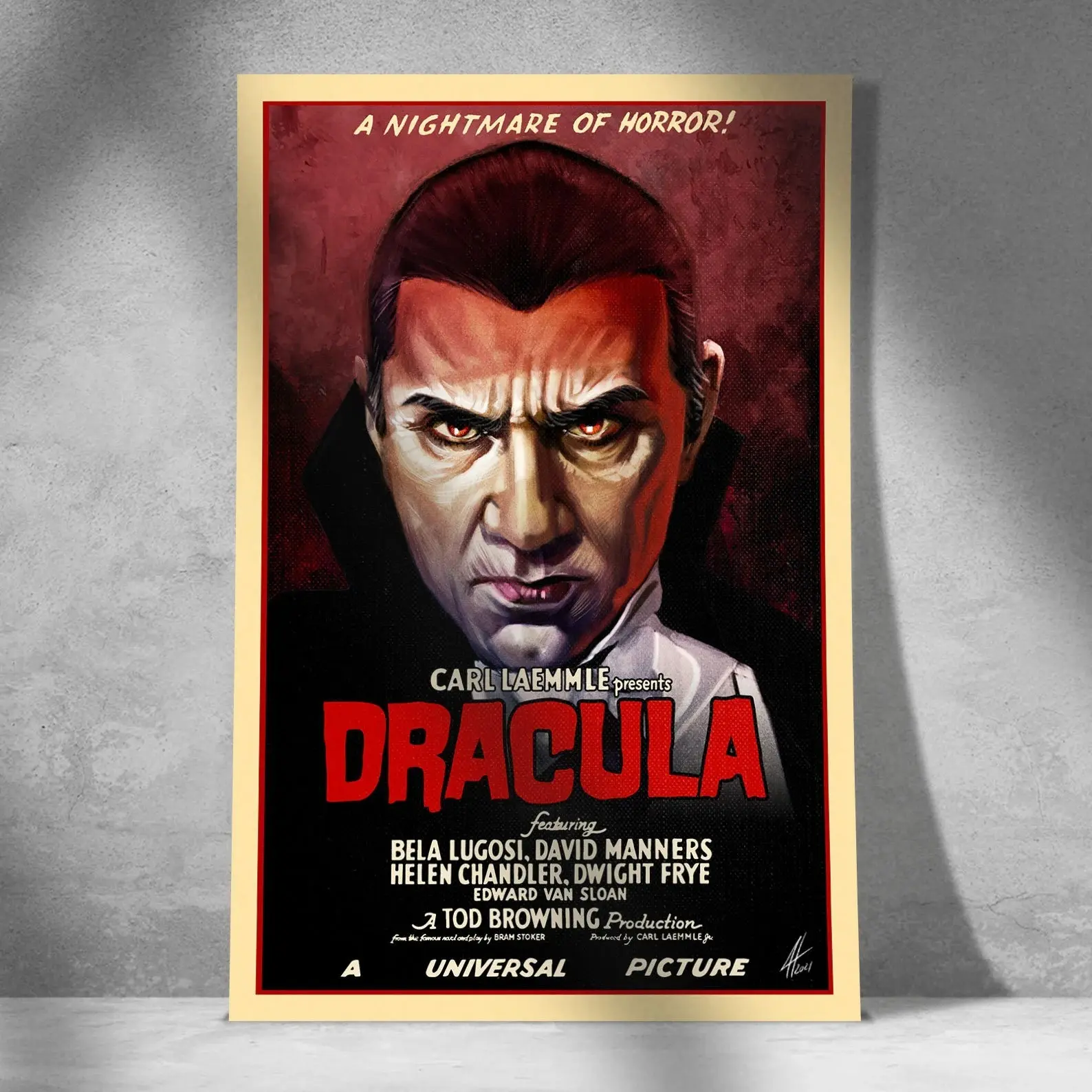 Dracula (1931) Art Print – Classic Universal Monsters Horror Poster - Halloween Wall Art