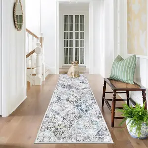 Hallway Runner Rug 2x6 Washable Rug Runners for Hallways Non Slip Kitchen Runner Boho Floor Carpet Runner for Hallways, Entryway, Laundry, Bathroom, Bedroom