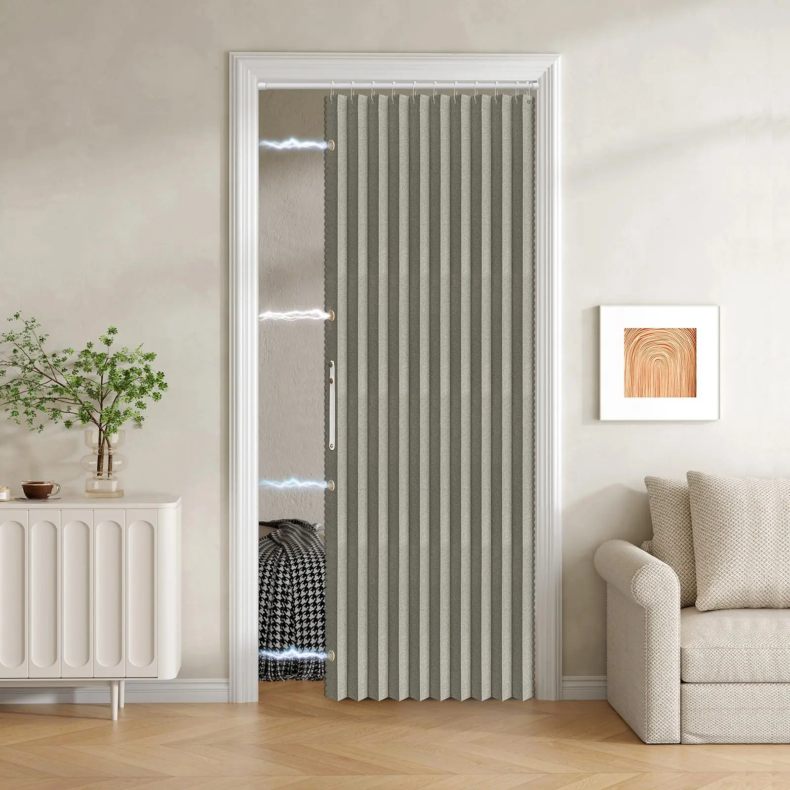 Magnetic Home Decor Door Curtain, 1 Count Blackout Door Curtain Blinds, Suitable for Partitioning Bedrooms, Living Rooms, and Corridors, Room Decor