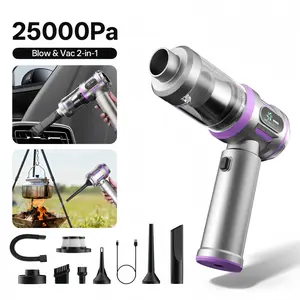 Handheld Car Vacuum Cleaner, 25000Pa Vacuum Cleaner and Air Gun, High-Power Wireless Handheld Car Vacuum Cleaner, Equipped with 3 Filters and Multiple Nozzles,6000 mAh, Suitable for Cars, Homes, Offices, and Pets