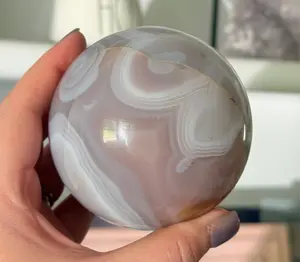 Druzy Pink Jelly Agate Crystal Sphere