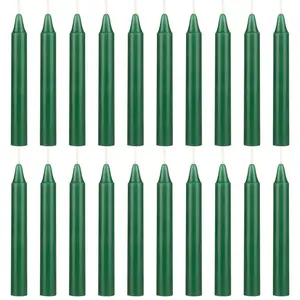20 pcs Unscented Green Exquisite Mini Taper Candle, 4 Inch Tall x 1/2 Inch Diameter, Supreme Chimes, Enchantment, Rituals, Casting Spells, Witchcraft, Wiccan, Metaphysical
