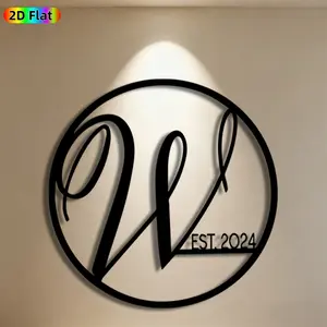 1pc Monogram Metal Wall Art, Stylish Monogram Statue Mural, Ideal Gift for New Year, Christmas, Monogram Decor Enthusiasts, Powder-Coated Metal Wall Decor Wall Sculptures, Perfect for Home Wall & Garden Fence, Unique Personalized Decor