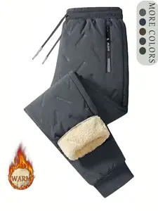 Men's Fleece Lined Warm Sports Sweatpants with Zipper Pockets, Versatile Running & Hiking Pants, Comfortable Winter Wear, Fitness Training Pant, Athletic Pants