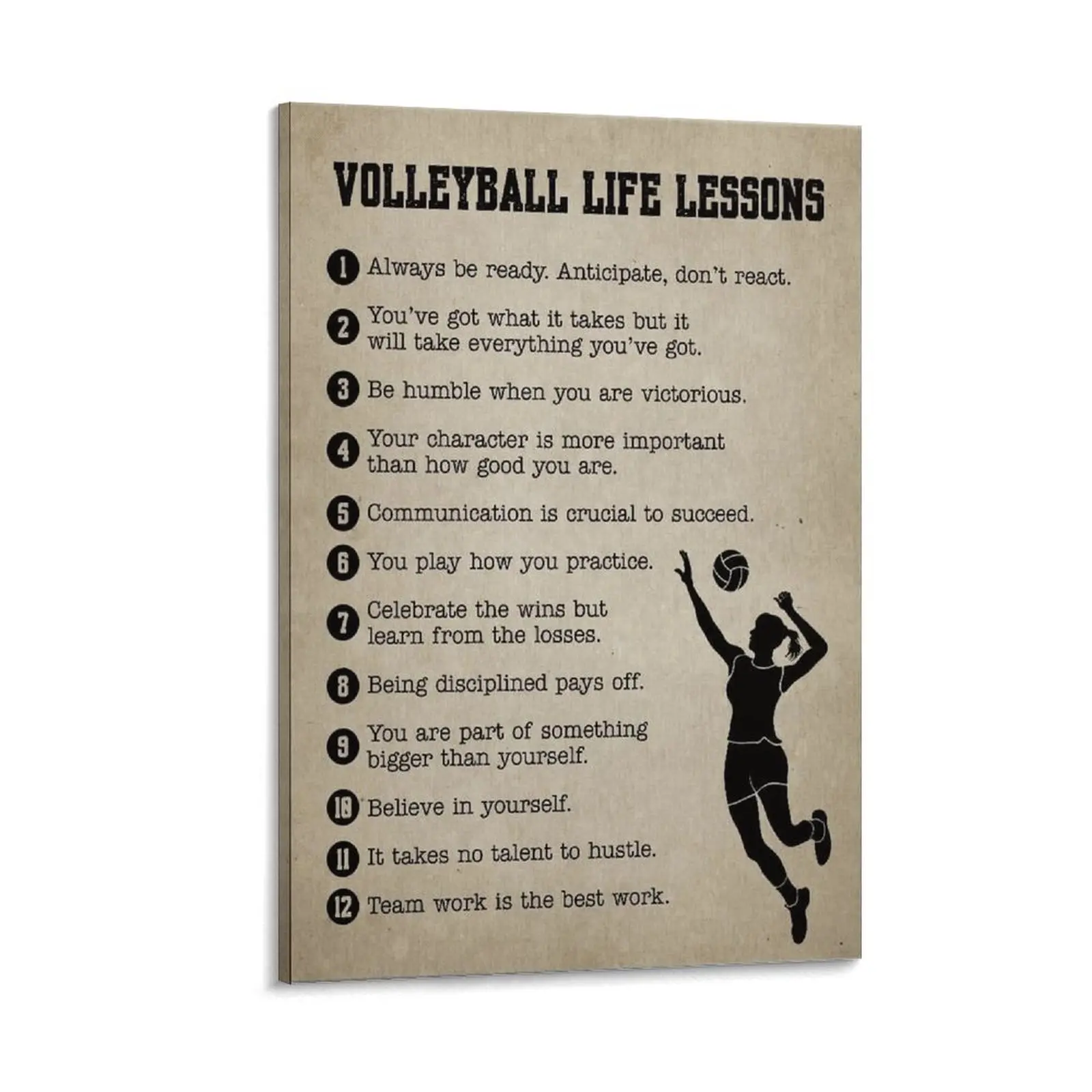 Volleyball Gifts Inspirational Wall Decor Canvas Wall Art Artwork Canvas Poster Bedroom Decor Sports Landscape Office Room Decor Gift Frames Ornaments Decoration Photo Artistic Print Frame-Style