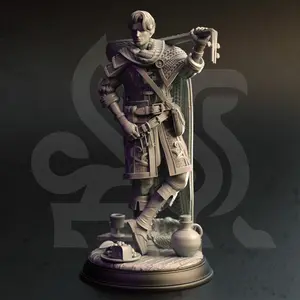 Roguish Elven Bard - Nathaniel 3D-Printed Resin Miniature, DM Stash Home Decor Statue, Decorative Accessory & Character Minifigure, Decorative Accessory Miniatures, 3D-Printed Resin Miniatures