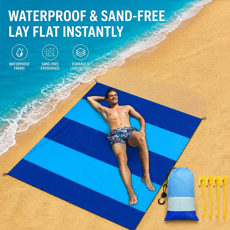 Beach Blanket Extra Large Sandproof Waterproof Compact Quick Drying for Vacation Cruise Picnic Camping
