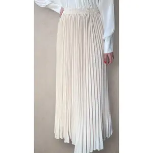 Pleated Skirt Beige