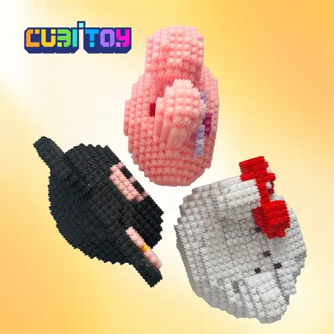 CubiBRICK Cat Series BlackWhite/Pink Bundle (~2,000 PCS each model) 3D Micro Building Block Model