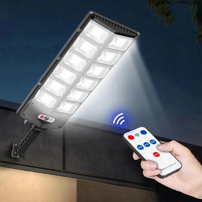 504 LED Commercial Solar Street Light Solar Lights Outdoor Road Area Lamp, 1PC Solar Lights Outdoor fun Yard Lighting Flood Light Cordless ABS+PS Cold White IP65 Wall Mounted 3 Modes