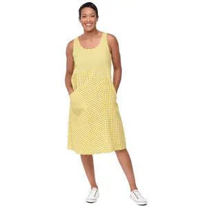 Dawson Womens Dress in Goldfish Checks