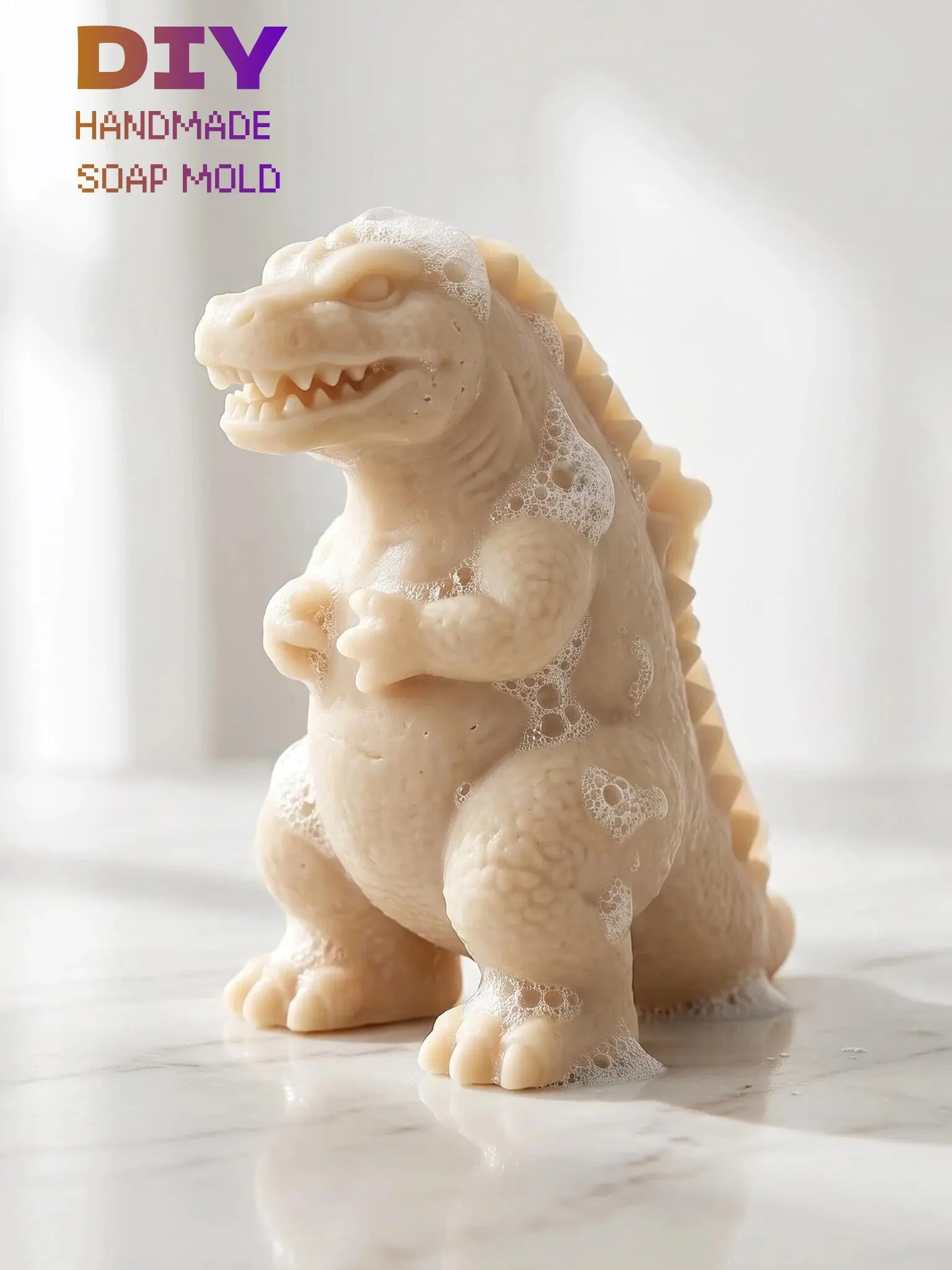 Dinosaur Silicone Mold, DIY Mold, Handmade Gift Mold, Food-Grade Flexible Tray for DIY Soap Making, Bath Bombs, Chocolate, Candy, Wax Melts, Plaster & Resin Casting Crafts