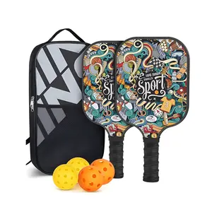 Set of 2 Pickleball Paddles, USAPA Approved Composite Pickleball, Pickleball Rackets with 4 Pickleballs Balls, Pickleball Bag, Pickle Ball Paddle Gifts for Women Men Kids Beginners