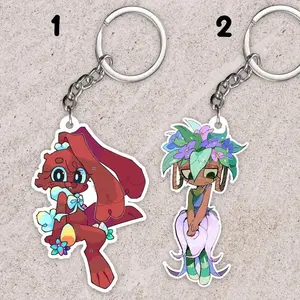Dandy's World Keychain, Cocoa And Bassie, Cocoadandysworld, Bassiedandysworld, Dandy's World Keychain, Cocoa And Bassie, Cocoadandysworld, Bassiedandysworld, Kawaii Bag Accessory, Cool Collectible Gift for Fans, Aesthetic Merch for Players