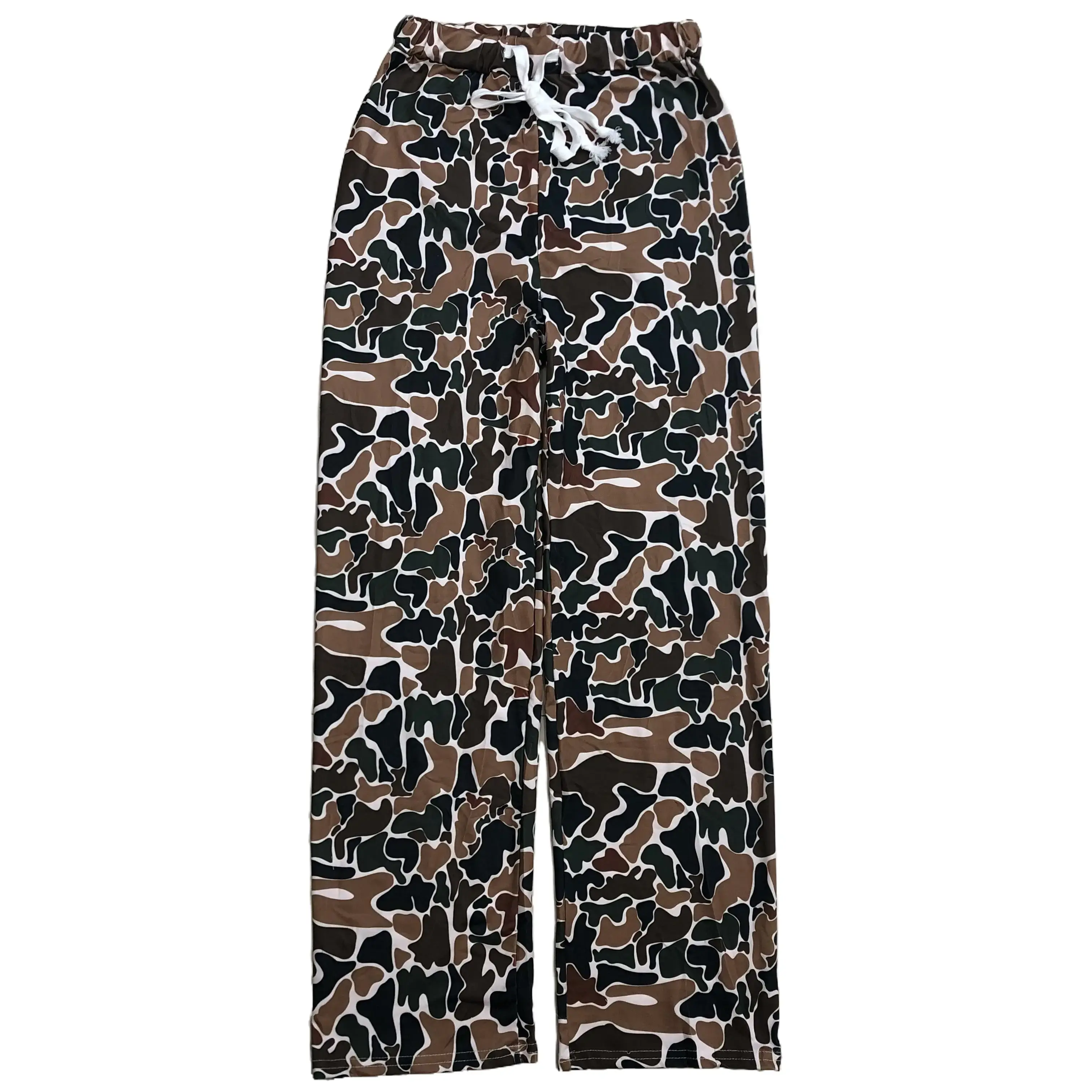 Women's Pajama Pants in Camo Jogger Style, Comfortable Spandex Blend Fabric Loungewear Bottoms for Sleep and Nightwear, Camo Loungewear Bottoms