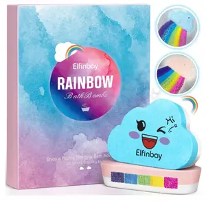 Rainbow Cloud Bath Bomb for Girls, 2 Extra Large Handmade Bath Bombs for Kids Bubble Bath Fizzies, Kids Safe Bath Bombs, Easter Basket Stuffers Mothers Day Gifts