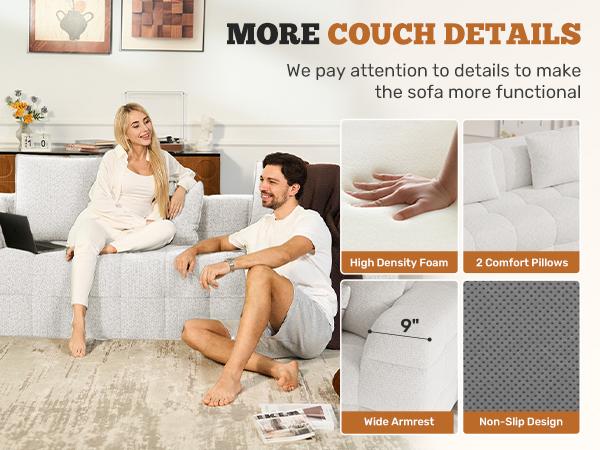 75" Cloud Loveseat Sofa in a Box, No Assembly Required Comfy Deep Seat Boneless Couch, Modern Small Couches for Living Room, Bedroom, Apartment 75" Cloud Loveseat Sofa in a Box, No Assembly Required Comfy Deep Seat Boneless Couch, Modern Small Couches for Living Room, Bedroom, Apartment