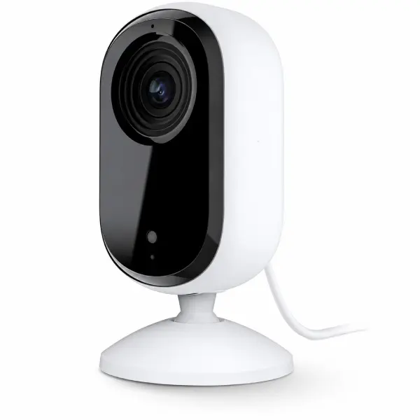 Essential Indoor Security Camera 2K (2nd Gen, 2023 Release) – Wired Plug-In Home Security Camera with Person Recognition, Animal Detection, 2K HD Video, Automated Privacy Shield, 1-Month Secure Plan Trial, White (1 Camera)