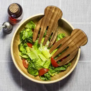 TB Home® Acacia Wood Salad Hands Salad Serving Set
