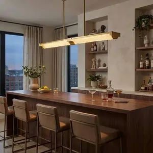 Perimost Doreen 50" Luxury Island Pendant Light, Modern Linear Hanging Light for Kitchen & Dining Area