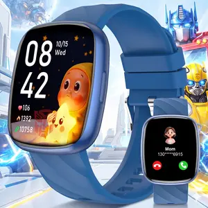 Transformers S60K Kids' Smartwatch 1.6-inch Fitness Tracker with Heart Rate Monitor, Sleep Tracking, IP68 Water Resistance, 12/24-hour Format, Educational Toys & Birthday Gifts for Girls Ages 6-12 - Wearable, Adjustable Wearable Adjustable Bluetooth