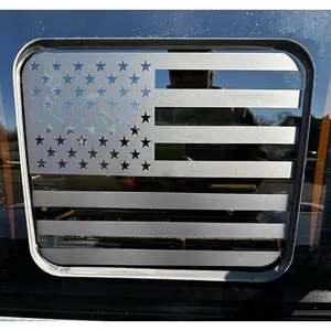 Ford F150 F250 F350 2015–2019 Rear Middle Window American Flag Decal Car Decoration Car Accessories for Patriotic Vehicle Styling, Adhesive Vinyl Decal, Vehicle Exterior Decoration, Truck Accessories,summervibes