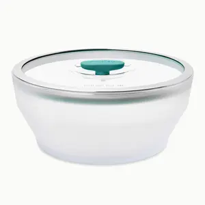 Anyday  12-Cup Microwave Cookware and Glass Container with Glass Lid, Plastic-Free Shallow Food Storage | Stackable Airtight Steamer with Vented Lid for Microwave-Safe Reheating & Steaming Vegetables