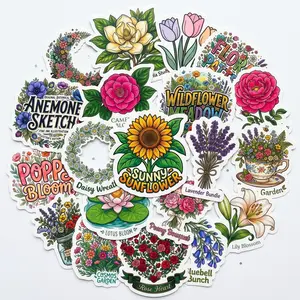 Flower Stickers Pack 18pcs Vibrant Floral Designs for Scrapbooking and Crafting Perfect for Crafting Projects