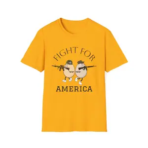 US Army Themed Unisex Softstyle T-Shirt Fight For America Classic Cotton Tee for Men Women Casual Wear Patriotic Gift for Veterans Army Family Apparel
