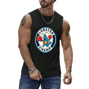 190g fabric Stylish Sleeveless Vest with Boxing Lobster Pattern