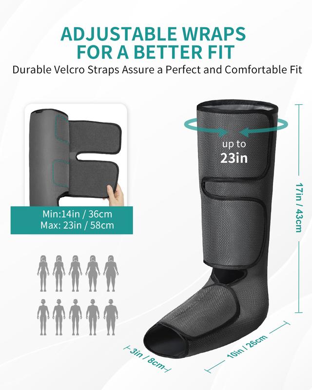 Nekteck Air Compression Leg Massager with 3 Massage Levels & Auto Shut Off Feature for Foot and Calf Comfort and Relaxation