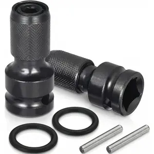 2 count 1/2" Square Drive to 1/4" Hex Female Socket Adapter, Cr-Mo Steel  Wrench Adapter,  Drill Adapter for  Wrench Ratchet, Quick Release