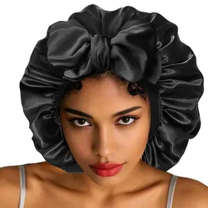 Satin Silk Hair Bonnet for Women & Girls - Adjustable Night Cap with Enhanced Elasticity & Heatless Design for Smooth & Soft Hair Care