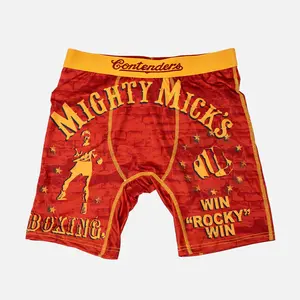 Contenders Rocky Mighty Mick's Gym Men's Soft Stretch Briefs - Stretchy Boxer Briefs, Polyester-Spandex Fabric, Adjustable Inseam Length, Ride Control Sports Underwear