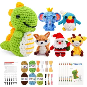6 Pack Christmas Crochet Kit for Beginners Adults & ,  Crochet Patterns with Video Tutorial, DIY Starter Kit Includes Yarn, Hook,  for Craft Lovers