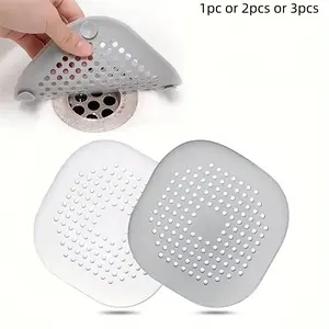 Hair Filter for Sink Drain, Silicone Kitchen Odor Eliminator, Bathroom Shower Strainer, Set of 1/2/3 Pieces, Hair Catcher for Drains, Bathroom Accessories